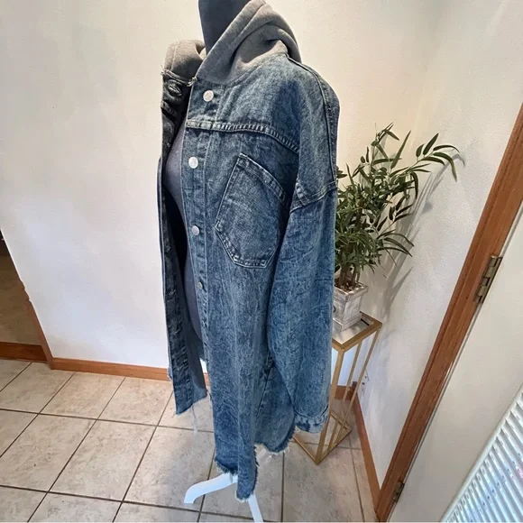 Denim Hooded Jacket for Women - Picture 5 of 11